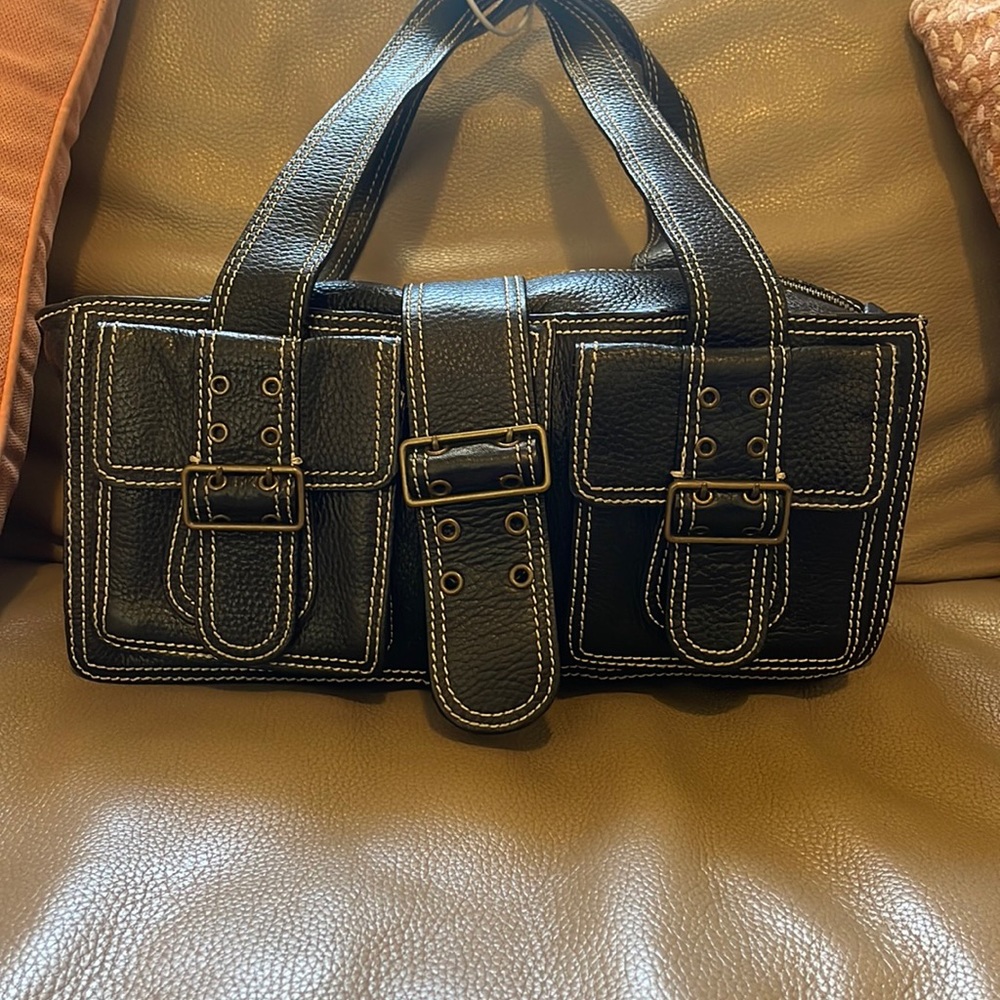 Cynthia Rowley black bag with white stitching
